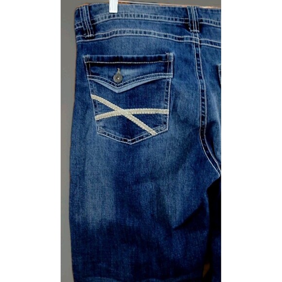 TK Axel Bootcut Jeans 40x31 Embroidered Flap Pocket Y2K Western Denim EUC - Picture 7 of 14